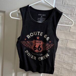 Awake Black Route 66 Diner Crew Tank